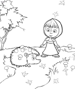 Masha en Michka Online Coloring